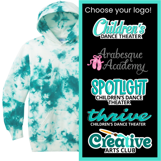 CDT White/Teal Tie-Dyed Hoodie